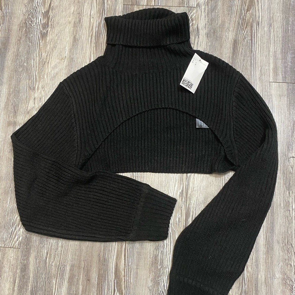 Crop turtleneck sweater